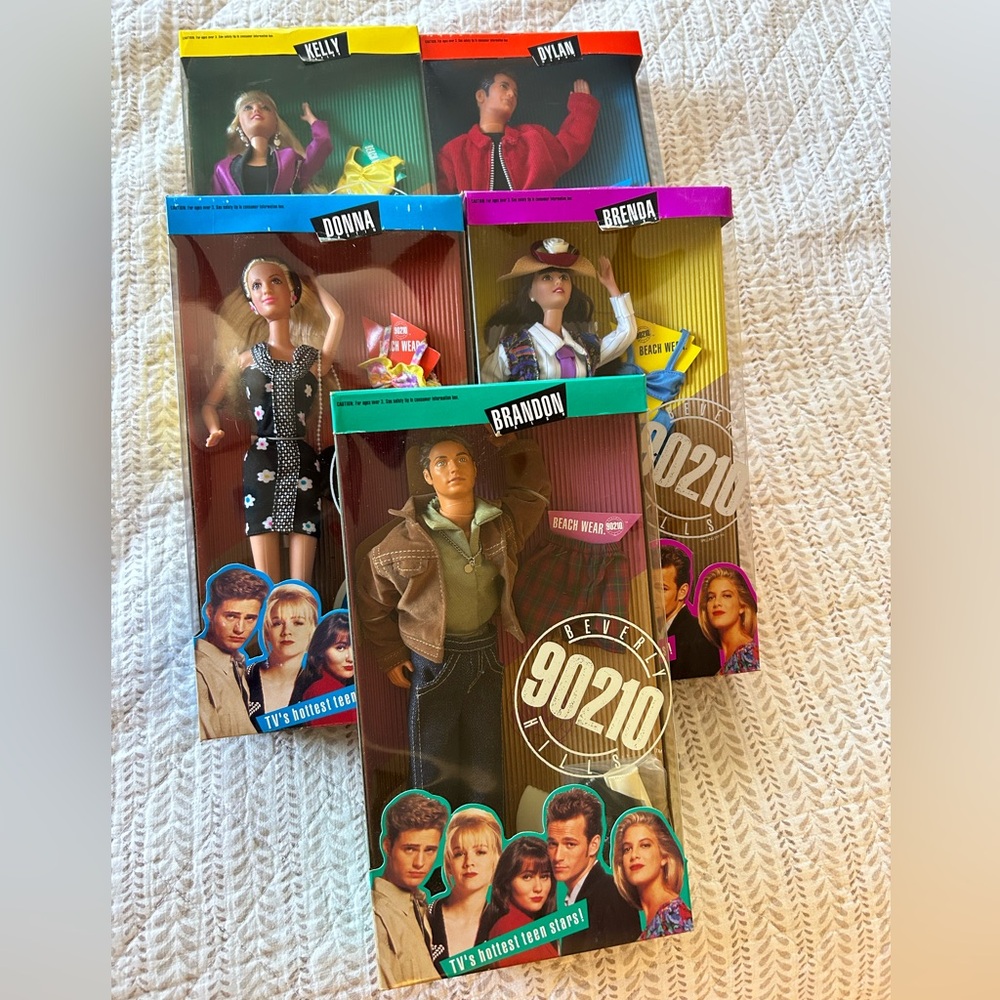 Vintage Beverly Hills 90210 Mattel Fashion Doll Set (of 5)